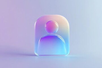 Poster - Abstract Colorful User Icon Glassmorphism Design Modern Digital Art Profile Picture Pastel Rainbow Gradient Background Minimalist User Interface      