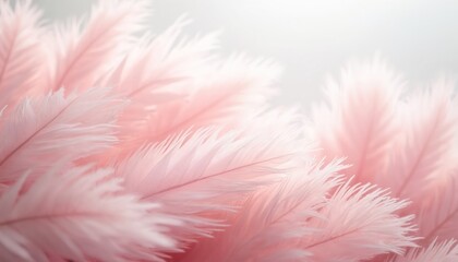 Aufkleber - Soft pink feathers frame on white gradient backdrop. Elegant love-themed wallpaper, romantic decor for Valentines Day. Minimalist design, subtle texture, dreamy smooth background, cosy art for gentle