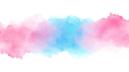 Wall Mural - pink and light blue watercolor aquarelle abstract stripe stain isolated on white or transparent back