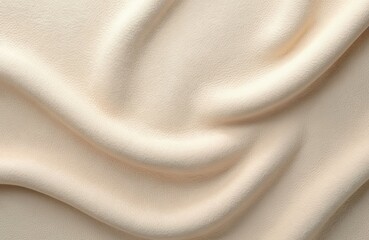 Poster - Closeup of light beige suede fabric texture. Soft velvet textile with natural matt pattern. Decorative pearl cream color background. Smooth, light sand textile wallpaper, abstract backdrop for