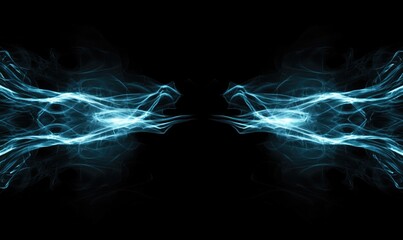 Poster - The image is of two blue flames that are intertwined and appear to be dancing