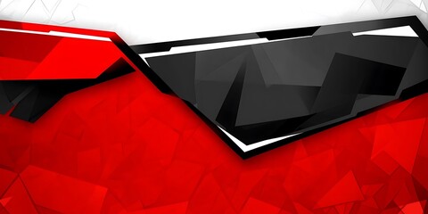 Aufkleber - Abstract Red and Black Geometric Background with White Accents