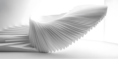 Aufkleber - Abstract staircase sculpture creates a sense of ascending in monochrome