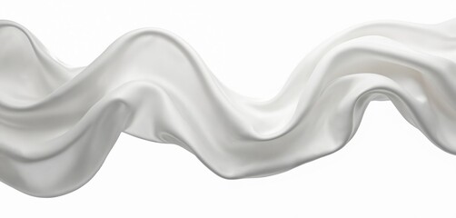 Poster - White cloth flowing on transparent isolated background. Soft textile flying. Elegant white flag material luxury smooth veil. Clothes motion abstract cape foulard fashion banner. Wave wind drapery