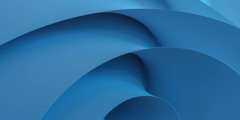 Poster - Dynamic Blue Curves Abstract Background