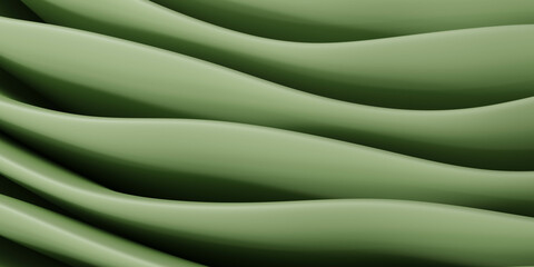 Poster - Serene Green Waves Abstract Pattern