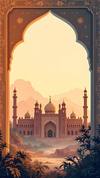 Ramadan frame background copy space area