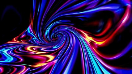 Poster - Colorful swirling abstract pattern with vivid neon hues, digital artwork. Creativity concept
