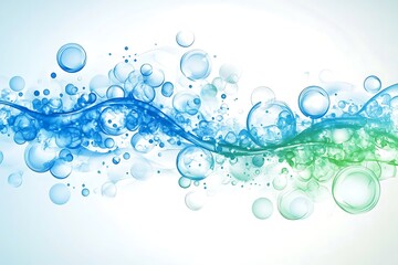 Aufkleber - A Captivating Abstract Wave with Bubbles Floating on a Gradient Background