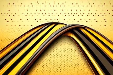Aufkleber - Abstract background with golden dots and dynamic wavy lines structure