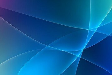 Aufkleber - Contemporary Abstract Background with Curved Light Streaks in Various Blue Tones