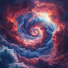 Poster - Cosmic swirl of vibrant clouds outer space digital art celestial environment surreal viewpoint