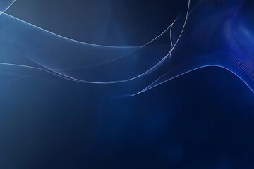 Aufkleber - Elegant flowing lines on dark blue background with soft lighting and gradients