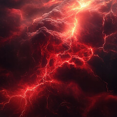 Poster - Electric storm lightning strikes night sky abstract art dramatic environment close-up view energy concept