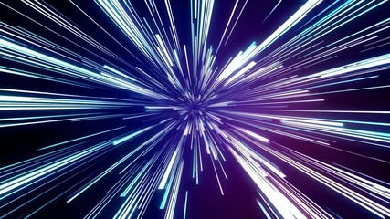 Leinwandbilder - Bright starburst pattern with blue and purple lines, abstract speed concept