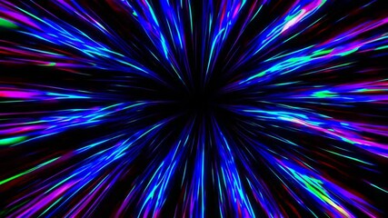 Poster - Abstract digital space with vibrant blue and purple light streaks, futuristic concept