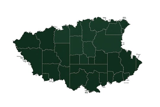 A high-quality, minimalist map of Germany featuring a clean green silhouette set against a white background