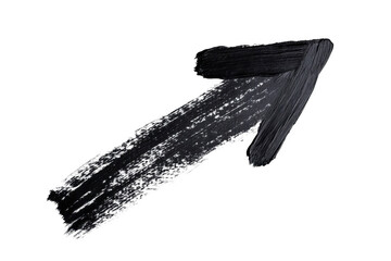 Fototapete - A simple black arrow drawn with a brush, isolated on a white background