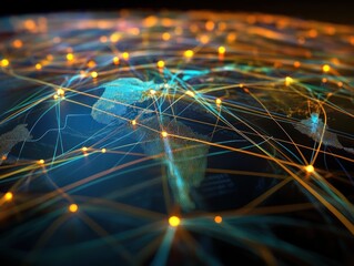 Poster - Global Network Connections Illuminating the Earth