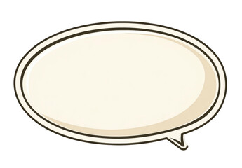 Fototapete - a speech bubble sticker with an oval shape and white background, simple line art style