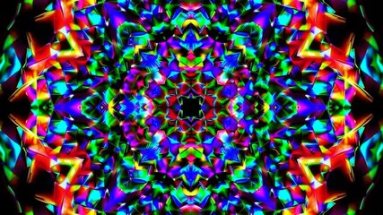 Aufkleber - Vibrant kaleidoscope pattern of colorful geometric shapes. Psychedelic art design