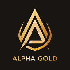 Aufkleber - Stylish vector logo illustration featuring a geometric gold design representing modern branding for innovative companies