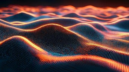 Wall Mural - vibrant abstract digital waves with colorful light patterns and fluid motion in a dynamic background