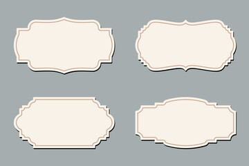 Aufkleber - A set of four frames in a simple vintage style