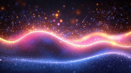 Poster - Abstract glowing wave of particles
