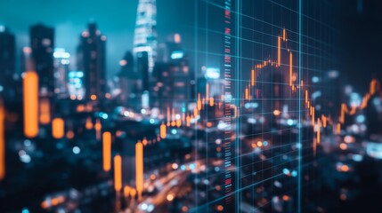 Poster - Visualizing market trends abstract forex candlestick chart digital workspace graphic art tech environment aesthetic finance concept