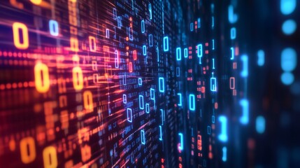Poster - Exploring the glowing digital cyberspace virtual reality gigapixel visuals neon grids futuristic environment immersive concept