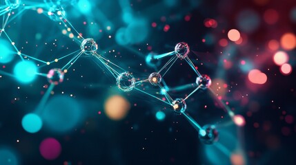 Poster - Exploring high-tech abstract representations of molecular gigapixels digital realm visual art futuristic environment macro perspective science