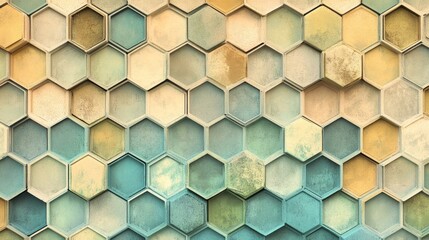 Poster - Creating a seamless gigapixel honeycomb hexagonal pattern digital art online abstract design 3d perspective