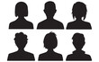 © azzedine - Silhouette Heads Male and Female Avatars, Office Professional Profiles