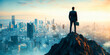 © lastpresent - 山頂からオフィス街を見下ろすビジネスマンの後ろ姿