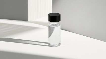 Poster - Minimalist Product Photography: Cylindrical Bottle with Water