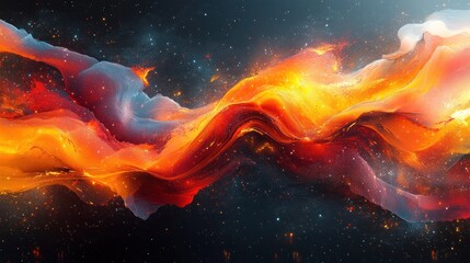 Wall Mural - abstract swirling cosmic flames in outer space