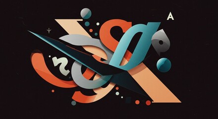 Poster - Abstract Geometric Design Overlapping Shapes Bold Colors Modern Art