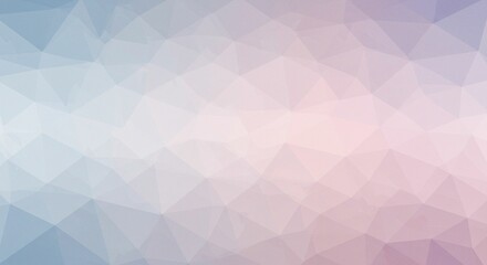 Poster - Abstract Pastel Geometric Low Poly Background Soft Pink Blue and White Triangles