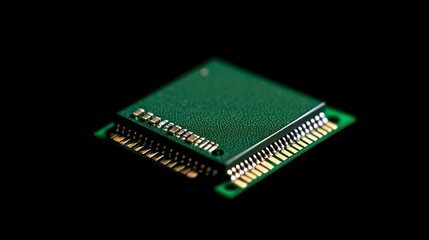Poster - high resolution green circuit board technology image detailed electronic component microchip compute