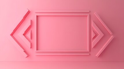 Poster - Abstract Pink Geometric Shapes Modern Design Background Elegant Minimalist 3D Illustration Digital Art Trendy Pastel Pink Color Scheme Contemporary   