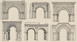 © Assem - Hand drawn vector illustrations of various architectural arches in a historical setting