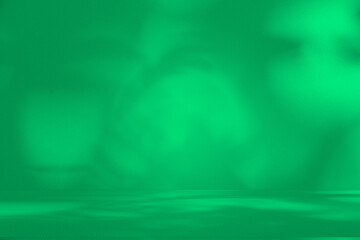 Poster - Wall interior background, studio and backdrops show products. with leaf shadow from window color green and white. background for text insertion and presentation of product	