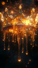 Wall Mural - Golden Crown Dripping with Liquid Fire