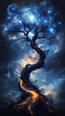 Wall Mural - Cosmic Tree of Dreamscapes