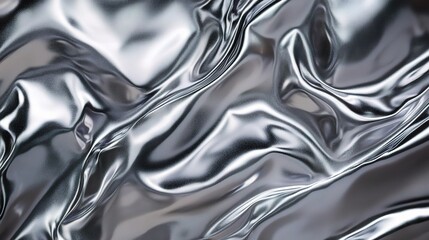 Poster - Silver Metallic Texture with Grain and Noise in Abstract Design