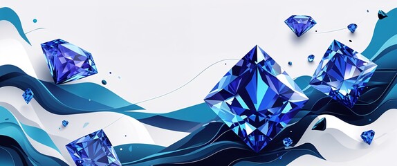 Aufkleber - tanzanite pattern on white plain background digital abstract art work illustration design