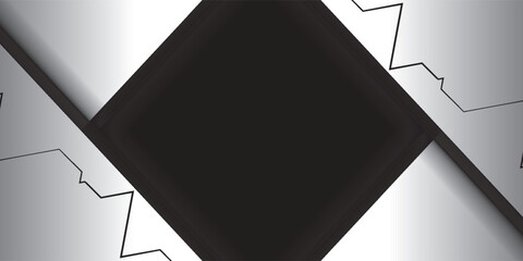 Poster - abstract black cyber metal circuit red light power futuristic technology geometric gey empty space m
