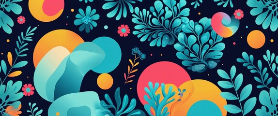 Aufkleber - aquamarine pattern on colorful plain background digital abstract art work illustration design