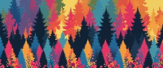 Poster - elk pattern on colorful plain background digital abstract art work illustration design